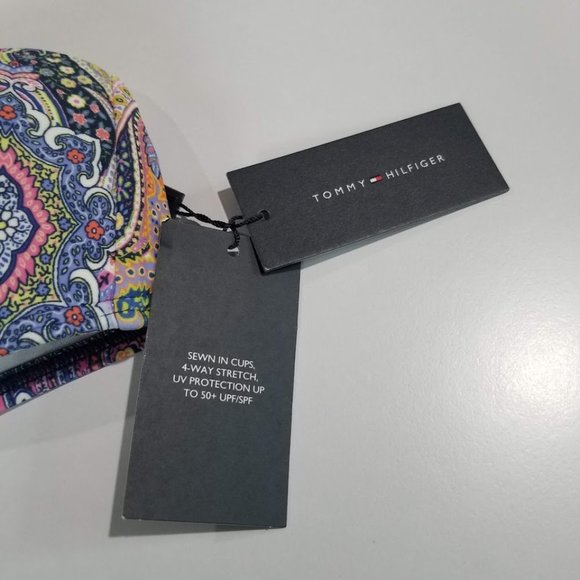 Tommy Hilfiger Paisley-Print Bandeau Bikini Top Size Small - Picture 8 of 9